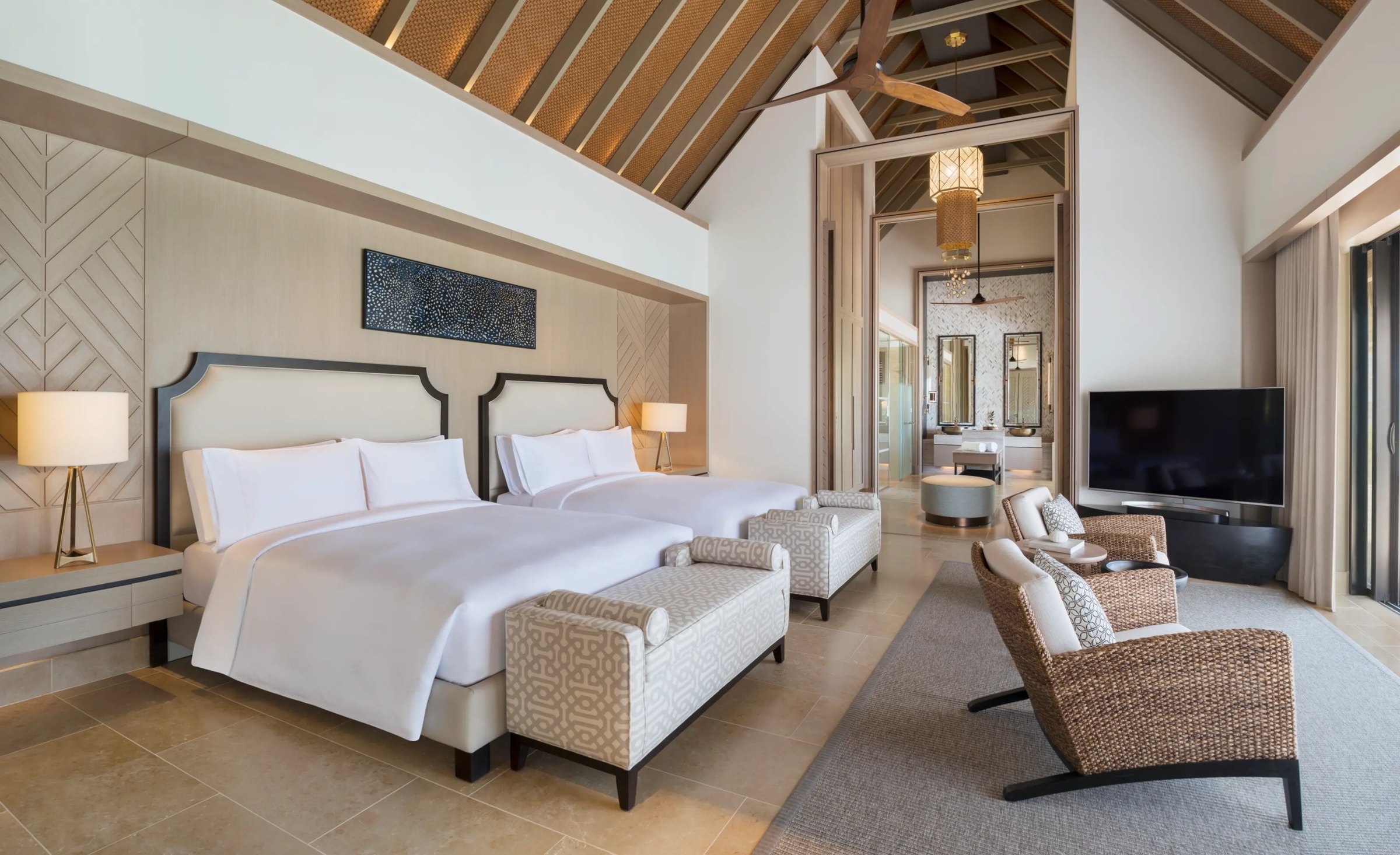Two Queen Bedded Grand Reef Villa with Pool at Waldorf Astoria Maldives Ithaafushi thumbnail 3